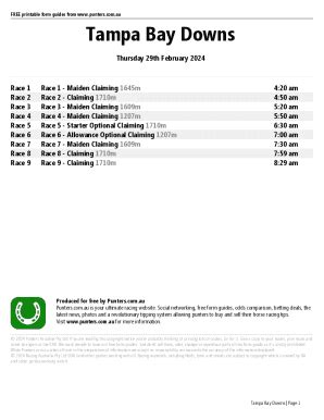 Tampa Bay Downs Form Guide .